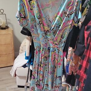 Vibrant Paisley V-Neck Dosia Romper